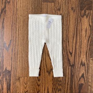 Ivory cable-knit leggings